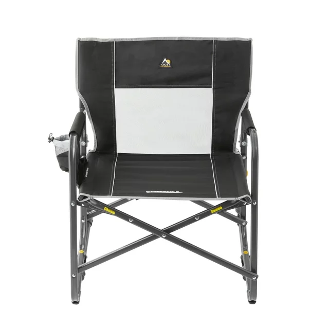 GCI Outdoor Freestyle Rocker XL Heavy Duty Portable Folding Camping Chair, Pewter Gray